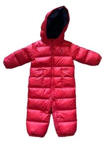 Traje de nieve Ralph Lauren rojo con capucha y cremallera - niño talla 12M - Imagen 1 de 6