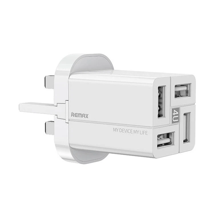 Cargador rápido REMAX RP-U43 3.4A 4 puertos USB, especificación: enchufe Reino Unido (blanco Foto 1 de 1