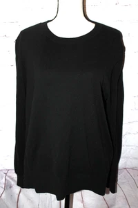 Suéter para mujer Time And Tru negro cuello redondo manga larga talla XXL (20) - Imagen 1 de 3