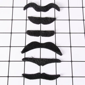  6 Pcs Fake Mustaches Self Adhesive Plush Simulation Mustaches Party Supplies - Picture 1 of 12