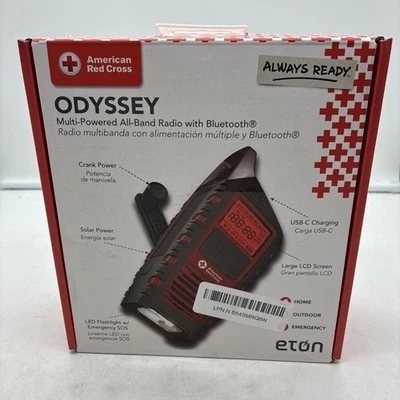 Eton Odyssey Red Cross Multi-Powered All-Band Bluetooth Emergency Radio with RDS - Image 1 of 4