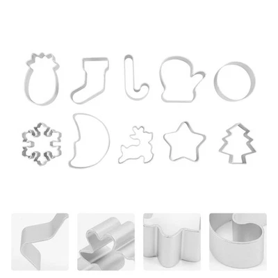  10 Pcs Ausstechförmchen Weihnachten Weihnachtskeksform Weihnachtsbackvorräte - Bild 1 von 4