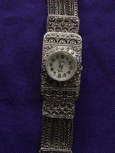 VTG Women's Xanadu Silver Tone Marcasite Case Multi Chain Bracelet Watch - Picture 1 of 10