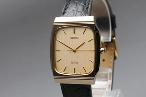 New Band [N MINT] Vintage Seiko Dolce 9531-5140 Gold Qz Men's watch From Japan - Picture 1 of 11