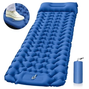 Outdoor Inflatable Camping Mattress – Foot Pump Air Bed, Lightweight & Portable - Picture 1 of 8