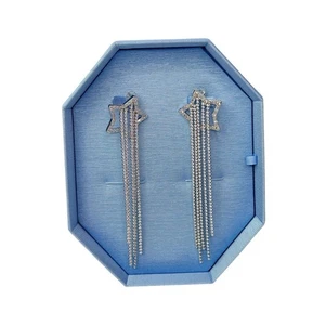 Swarovski Stella clip earrings Shooting star, White, Rhodium plated - Picture 1 of 8