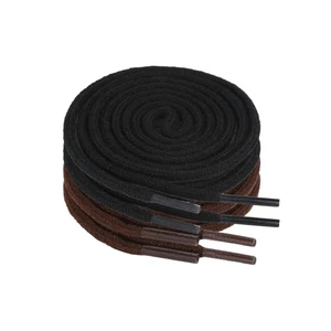 2 Paar Schnürsenkel rund Baumwolle 90cm Rund – Braun & Schwarz stark & langlebig - Picture 1 of 4