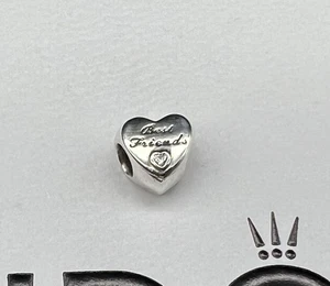 NEW Authentic Pandora Best Friends Friendship Heart Charm Clear CZ 791727CZ - Picture 1 of 10