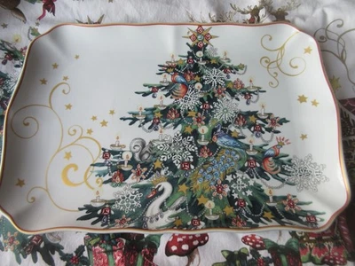Williams Sonoma Twas The Night Before Christmas TREE SERVING PLATTER 18 x 12 - Image 1 of 4