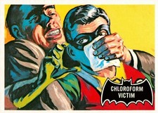 ✺New✺ 1989 TOPPS BATMAN 1966 Reissue Card CHLOROFORM VICTIM Black Bat
