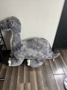 Goffa Jumbo Dinosaur 42” Plush Stuffed Animal Long Neck Grey - Picture 1 of 8