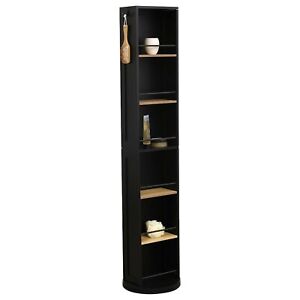 Swivel Storage Tower Cabinet Organizer Linen Full Length Mirror 6 Shelves