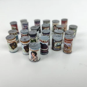 Dolls House Miniature Mixed Cans/Tins of Food - Set of 23 - 1/12th scale - Picture 1 of 3
