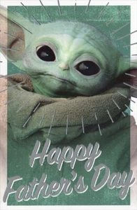 American Greetings Baby Yoda Closeup Oversized Star Wars Father's Day Card - Picture 1 of 2