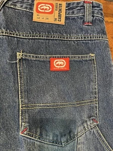 Vtg Ecko Unltd Jeans Mens 40x33 Carpenter Baggy Wide Leg Hip Hop Grunge Y2K - Picture 1 of 14