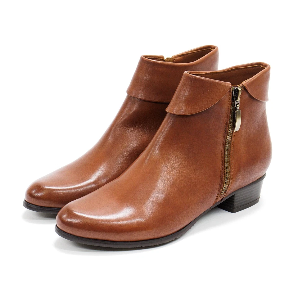 Spring Step Women's Stockholm Polished Leather Ankle Boots with Fold-over Cuffs - Image 1 of 1