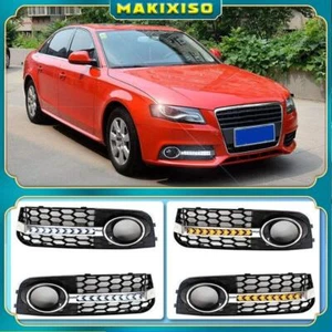 1Pair Honeycomb Mesh Grille Flowing LED Daytime Running Lamps Fog Light Cover Tu - Picture 1 of 5