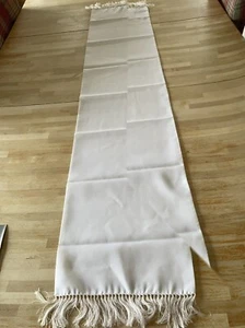 AK CO Men’s Vintage White Tassel Scarf, Gents Evening Neck Scarf Cravat. See Pic - Picture 1 of 10