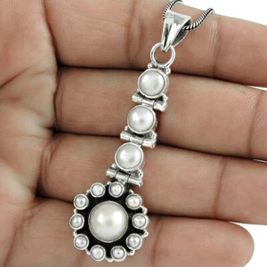 Women Gifts Freshwater Pearl Pendant 925 Sterling Silver Trendy Jewelry L9 - Picture 1 of 5