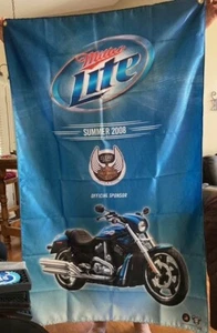 Harley Davidson Cycles Miller Lite Banner Summer 2008 105 Years 57" x 35" Flag - Picture 1 of 1