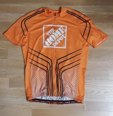 Camiseta deportiva de ciclismo Jakroo cremallera completa naranja blanca Home Depot mediana Foto 1 de 4