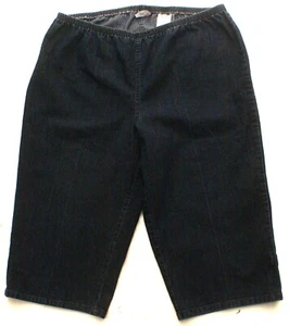 JMS Womens 1X Classic Capri Pull On Elastic Jeans Just My Size Blue Denim Pants - Picture 1 of 3