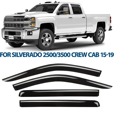 Rain Guards Vent Visors Shade for 2015-2019 Chevy Silverado 2500/3500 Crew Cab - Image 1 of 4