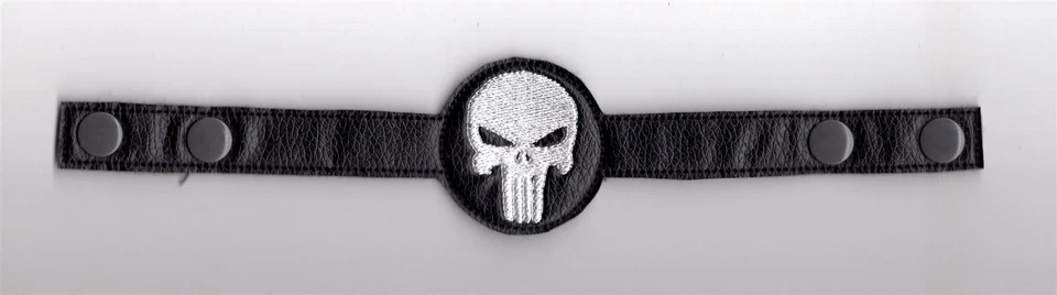 Mask extender black with white skull emblem small/medium snap closures  - Image 1 of 1