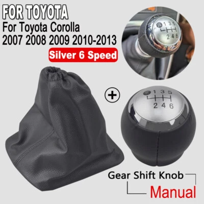 Para Toyota Corolla Verso 2007 09-2013 1 Juego 6 Velocidades Cambio Perilla Polaina Bota Foto 1 de 4