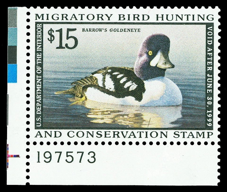 Scott RW65 1998 $15.00 Duck Stamp Mint Plate # Single VF+ OG NH Cat $45 - Image 1 of 1