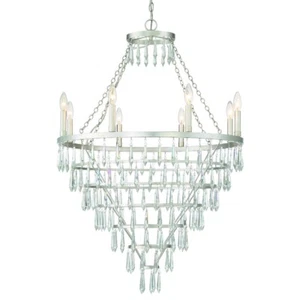 Crystorama Lucille 8 Light Chandelier, Antique Silver - LUC-A9068-SA - Picture 1 of 1