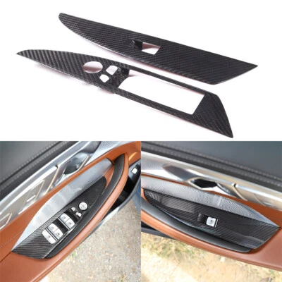 Panel elevador de ventana de fibra de carbono real para BMW 840i M850i convertible 20-23 Foto 1 de 4