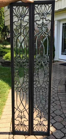 ANTIQUE BEVELED , LEADED (STAINED) TRANSOM WINDOW (2 AVAILABLE) Cover