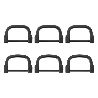 D-Rings Screw in Shackle, 6Pcs 20mm U Shape D Ring for Purse Bag DIY, Black - Image 1 of 4