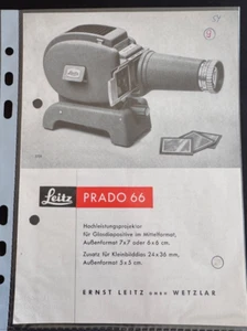 #A0668- Leica Leitz Prado 66 , 6 Seiten- 1954 - Bild 1 von 2