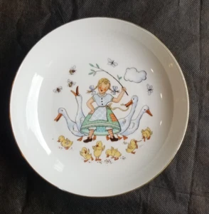 Vintage Danischburg Villeroy & Boch Schüssel Farm Girl Gänse Entenküken Germany 8" - Bild 1 von 5
