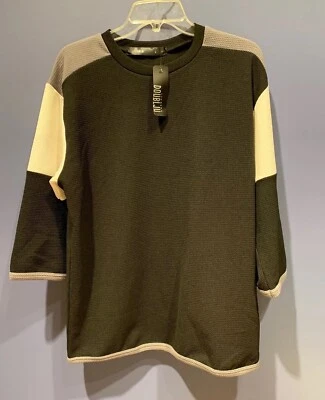 Sudadera Pullover Grande, Negro Blanco, Bloque de Color Poliéster, Nueva Con Etiquetas Fácil Cuidado Foto 1 de 3