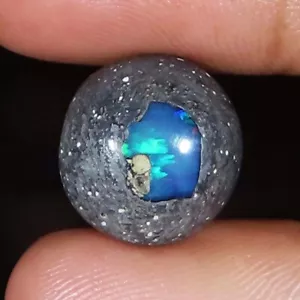 (15 x 15 x 06 mm Größe) 7,70 cts. NATÜRLICHER FEUEROPAL RUNDER CABOCHON LOSE EDELSTEIN - Bild 1 von 6