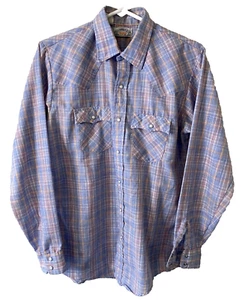 Vintage Levi's Shirt Men's Medium Pearl Snap Western Long Sleeve USA Made - Picture 1 of 11