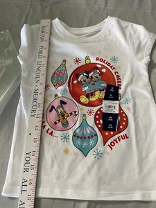 Disney Girls Size XS 4-5 Mickey And Friends Shirt Christmas NWT - Picture 1 of 2