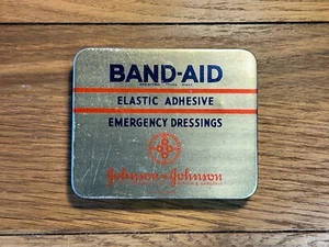 Vintage Band-Aid Tin Elastic Adhesive Emergency Dressings, Johnson & Johnson - Picture 1 of 4