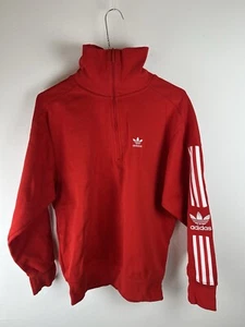 Adidas Sudadera Cuello Alto Talla XS Rojo Tiras Blancas Mujer Luz Chaqueta - Imagen 1 de 9