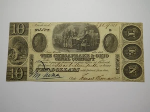 10 $ 1840 Frederick Maryland veraltete Währung Banknote Geldschein Chesapeake & Ohio - Bild 1 von 2