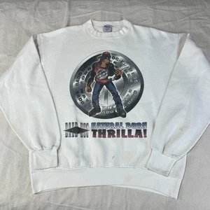 Vintage Bad Dog Pullover Herren 2XL XXL Weiß Made in USA Big Face Hip Hop Rap Logo - Bild 1 von 9