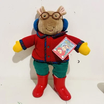 1997 PBS 16 «Артур в зимней одежде мягкие плюшевые ботинки очки Eden w ярлыки - Изображение 1 из 4