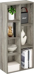 Libreria reversibile 7 cubi ripiano aperto design compatto organizer rovere - Foto 1 di 10