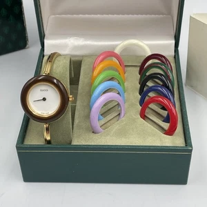 Gucci 11/12.2 Watch Quartz Change Bezel Boxed with Paperwork Spares or Repairs - Picture 1 of 22