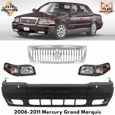 Front Bumper Cover Fascia & Grille Assembly For 2006-2011 Mercury Grand Marquis Foto 1 de 4