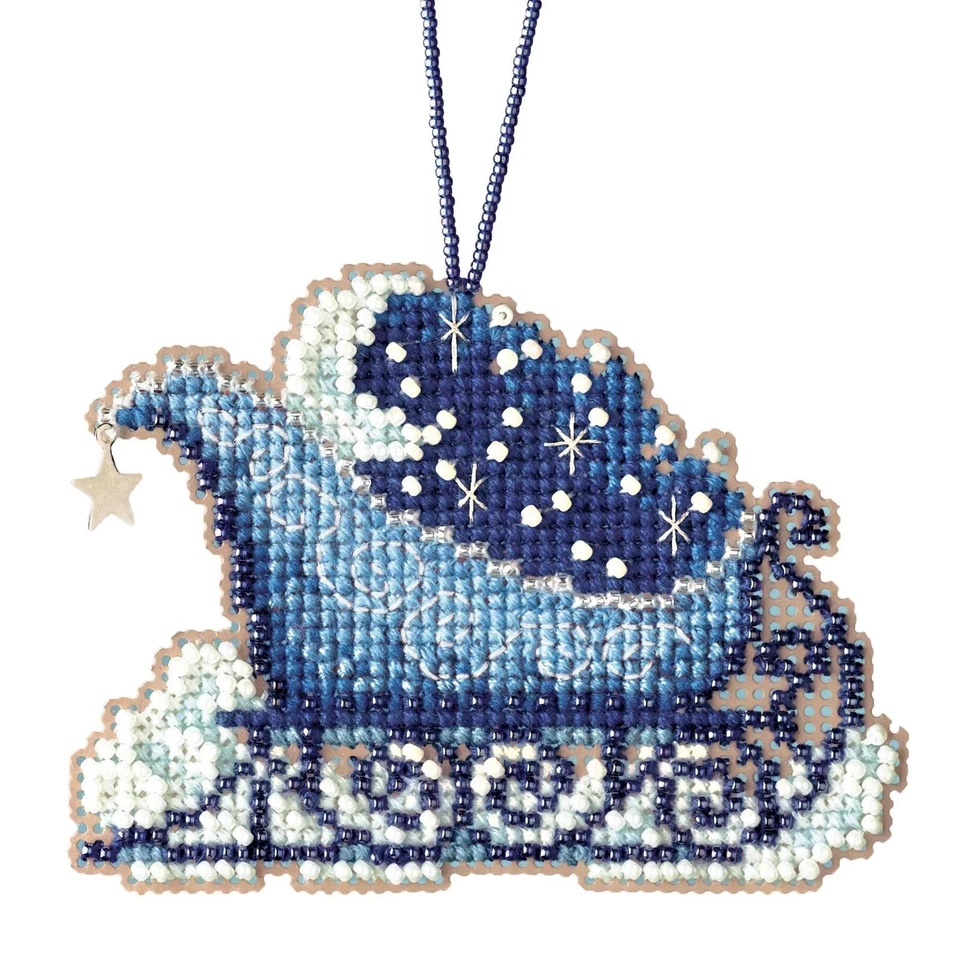 Kit de punto de cruz con cuentas de trineo celestial Mill Hill 2017 paseo en trineo MH161731 Foto 1 de 1