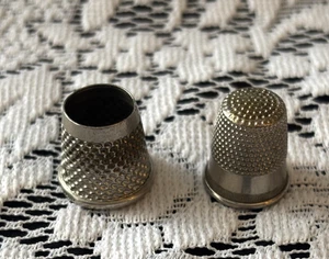 Vintage Metal Signed "Germany" Tailor's Thimble 9 & "England" Thimble 9 - Picture 1 of 2